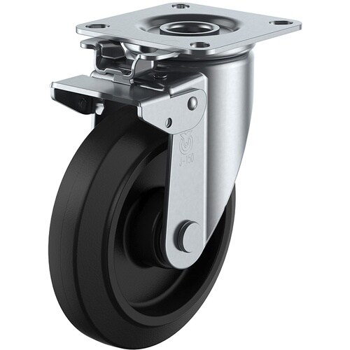 ユーエイ プレート式 自在 キャスター ゴム 車輪