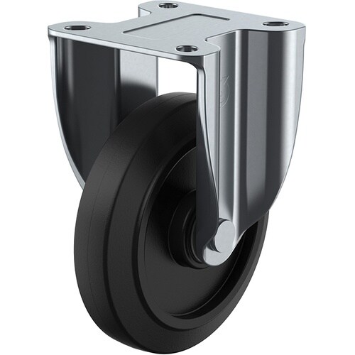 ユーエイ プレート式 固定 キャスター ゴム 車輪