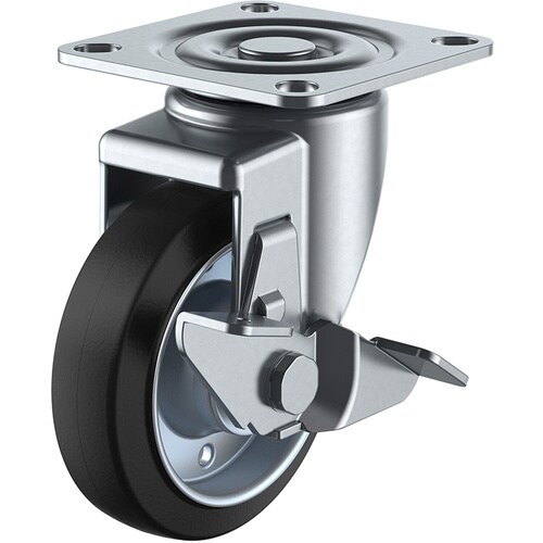 ユーエイ プレート式 自在 キャスター ゴム 車輪