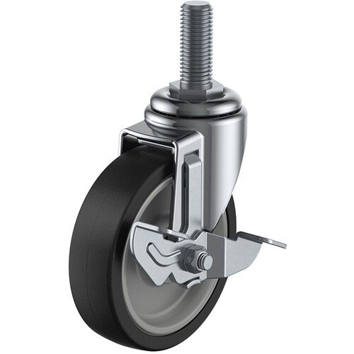 ユーエイ ねじ込み式 自在 キャスター ゴム 車輪