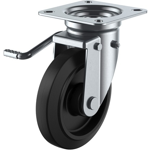 ユーエイ プレート式 自在 キャスター ゴム 車輪