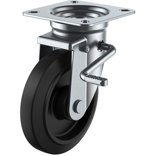 ユーエイ プレート式 自在 キャスター ゴム 車輪