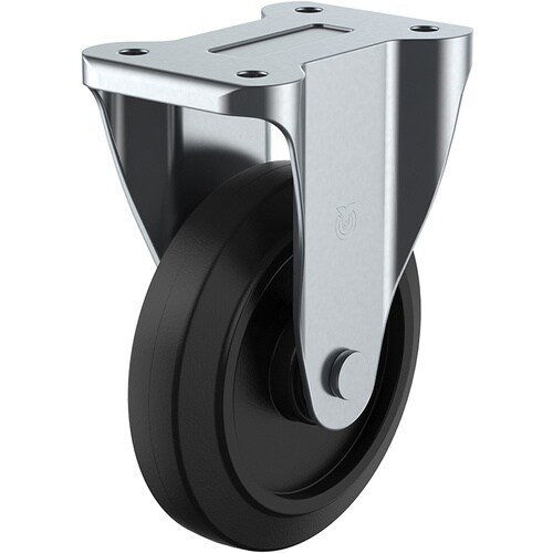 ユーエイ プレート式 固定 キャスター ゴム 車輪