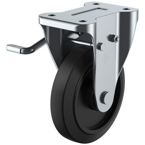 ユーエイ プレート式 固定 キャスター ゴム 車輪