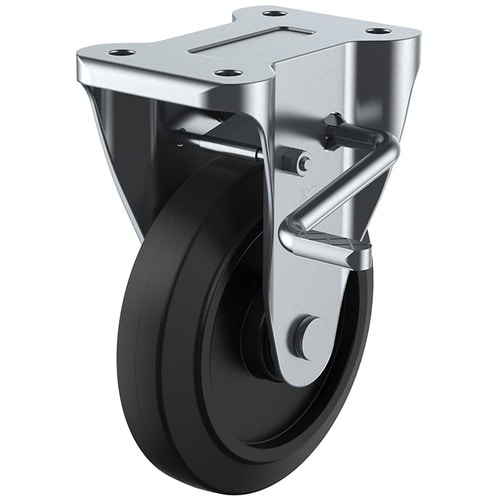 ユーエイ プレート式 固定 キャスター ゴム 車輪