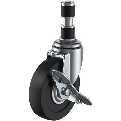 ユーエイ 差し込み式 自在 キャスター ゴム 車輪