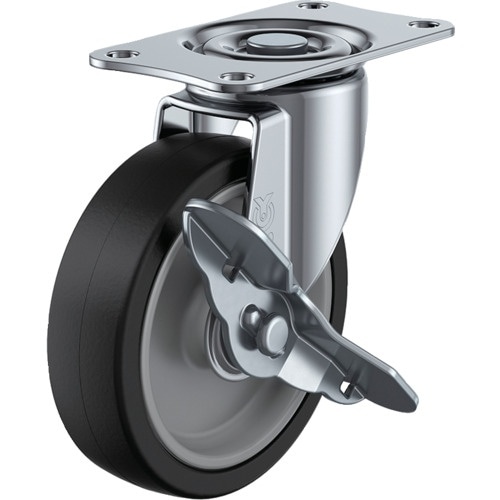 ユーエイ プレート式 自在 キャスター ゴム 車輪