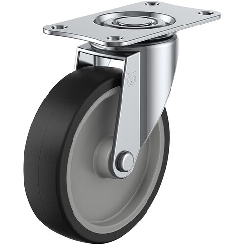 ユーエイ プレート式 自在 キャスター ゴム 車輪