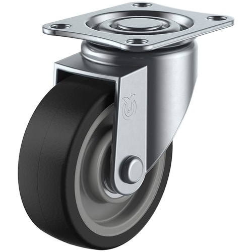 ユーエイ プレート式 自在 キャスター ゴム 車輪