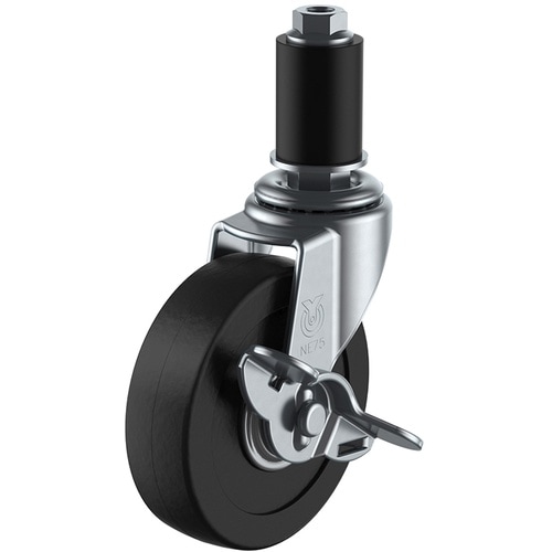 ユーエイ 差し込み式 自在 キャスター ゴム 車輪