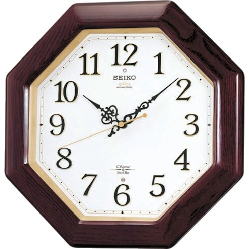 SEIKO チャイム&ストライク付電波掛時計 木枠