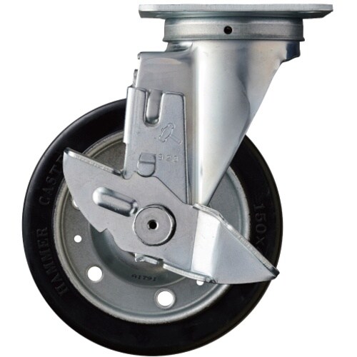 ハンマー 旋回式ゴム車輪(ワイドタイプ)150mm