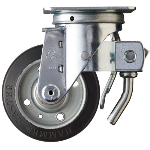 ハンマー 旋回式ゴム車輪 100mm トータルロッ