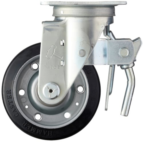ハンマー 旋回式ゴム車輪 125mm トータルロッ