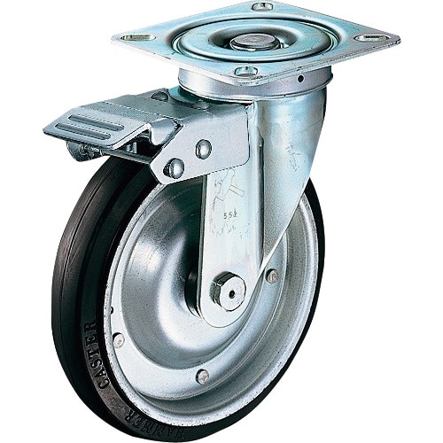 ハンマー スイッチキャスター ゴム車輪(ローラーベ