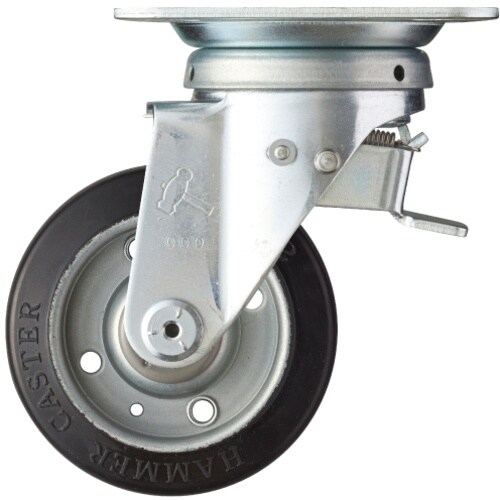 ハンマー スイッチキャスター ゴム車輪 100mm