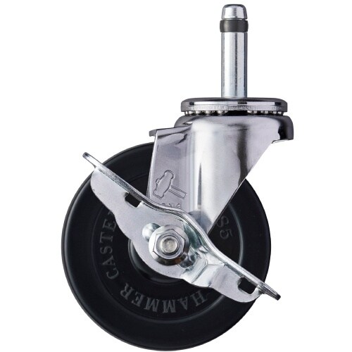 ハンマー 差込み旋回式ゴム車輪 85mm ストッパ