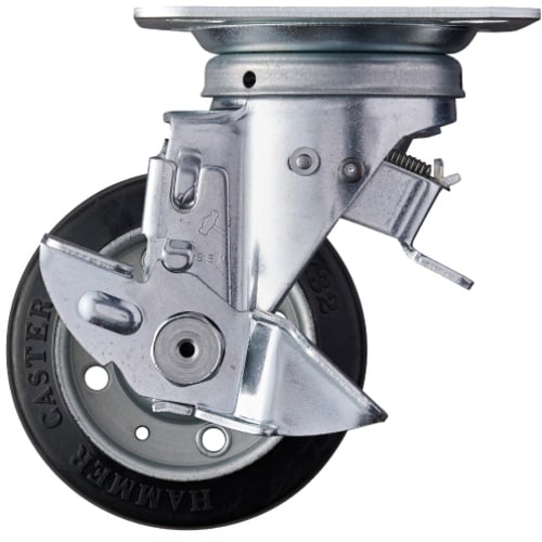 ハンマー スイッチキャスター ゴム車輪(ローラーベ