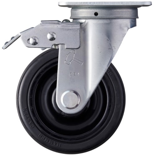 ハンマー スイッチキャスター ゴム車輪(ナイロンホ