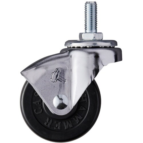 ハンマー ねじ込み旋回式ゴム車輪50mm W3/8