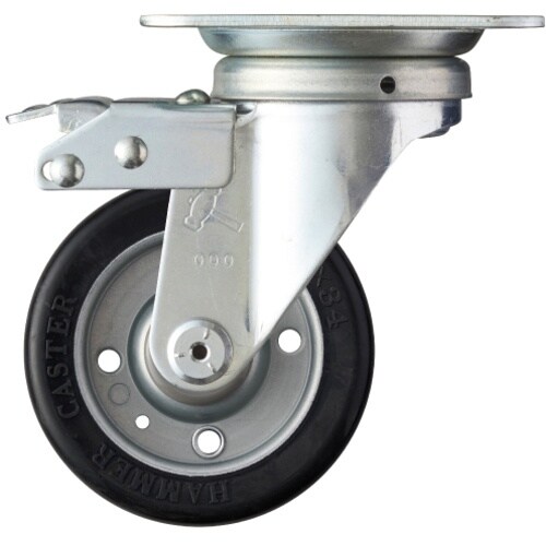 ハンマー スイッチキャスター ゴム車輪(ワイドタイ