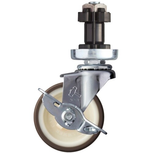 ハンマー パイプ差込み旋回式ウレタン車輪(ナイロン