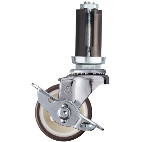 ハンマー パイプ差込み旋回式ウレタン車輪(ナイロン