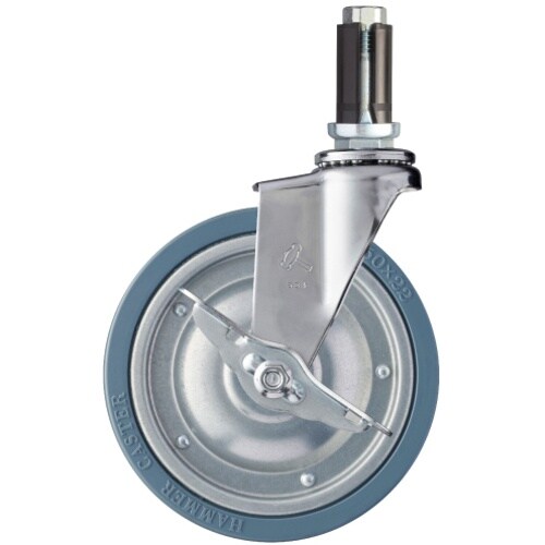 ハンマー パイプ差込み旋回式ゴム車輪(スチールホイ