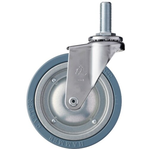 ハンマー ねじ込み旋回式ゴム車輪(スチールホイール