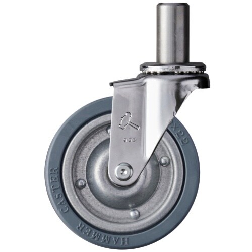 ハンマー 差込み旋回式ゴム車輪(スチールホイール)