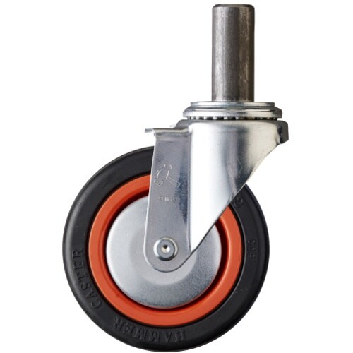 ハンマー 差込み旋回式ゴム車輪(ナイロンホイール・