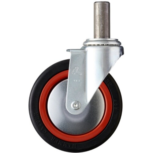 ハンマー 差込み旋回式ゴム車輪(ナイロンホイール・