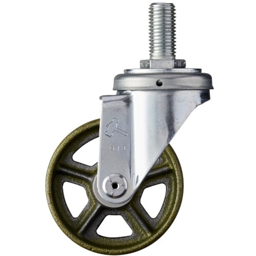 ハンマー ねじ込み旋回式イモノ車輪 100mm