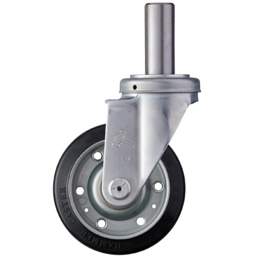 ハンマー 差込み旋回式ゴム車輪 125mm