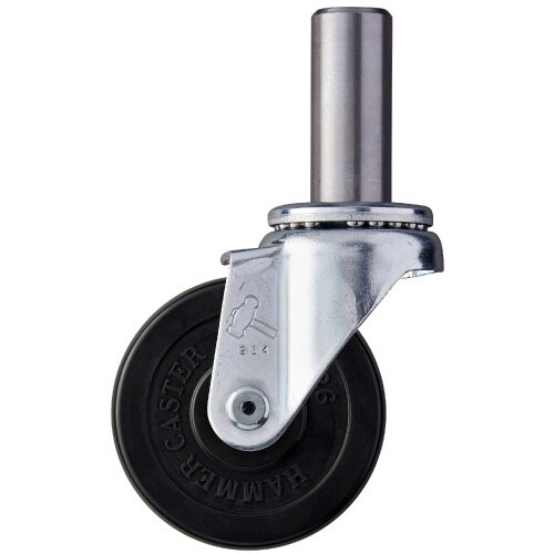 ハンマー 差込み旋回式ゴム車輪 75mm