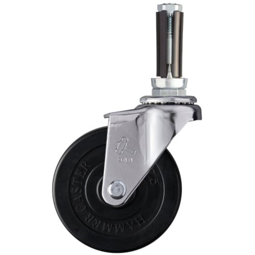 ハンマー パイプ差込み旋回式ゴム車輪 75mm φ