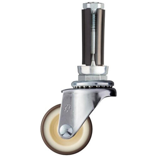 ハンマー パイプ差込み旋回式ウレタン車輪(ナイロン