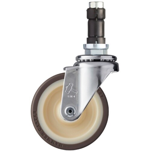 ハンマー パイプ差込み旋回式ウレタン車輪(ナイロン