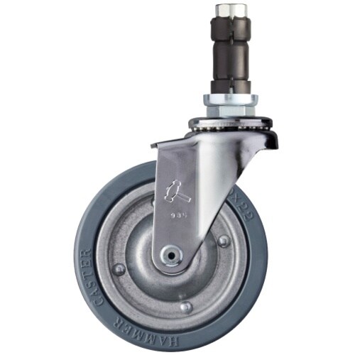 ハンマー パイプ差込み旋回式ゴム車輪(スチールホイ