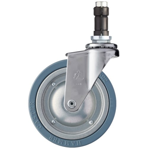 ハンマー パイプ差込み旋回式ゴム車輪(スチールホイ