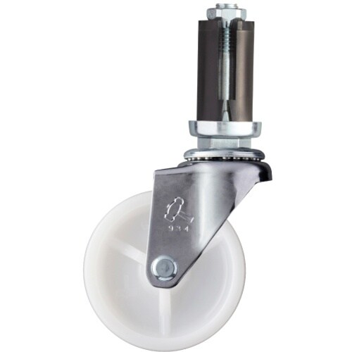 ハンマー パイプ差込み旋回式ナイロン車輪 65mm