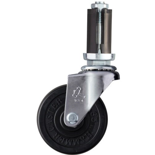 ハンマー パイプ差込み旋回式ゴム車輪 65mm φ