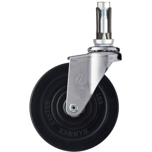 ハンマー パイプ差込み旋回式ゴム車輪 125mm