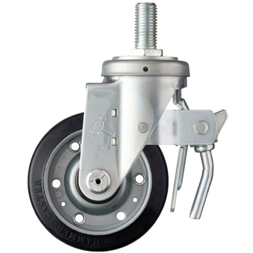 ハンマー ねじ込み旋回式ゴム車輪(ローラーベアリン