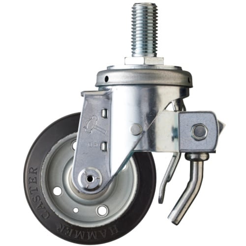 ハンマー ねじ込み旋回式ゴム車輪 100mm トー