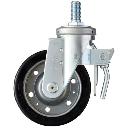 ハンマー ねじ込み旋回式ゴム車輪(ワイドタイプ)1