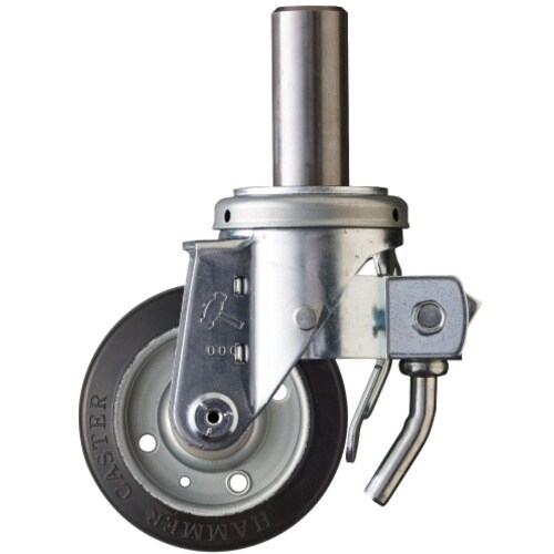 ハンマー 差込み旋回式ゴム車輪 100mm トータ