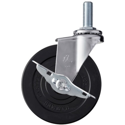 ハンマー ねじ込み旋回式ゴム車輪(ローラーベアリン