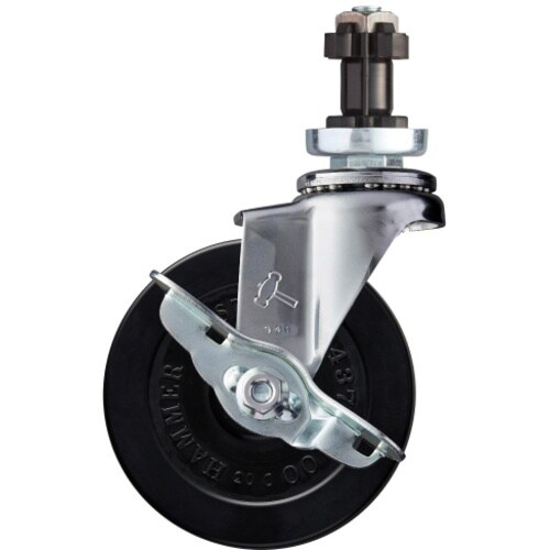 ハンマー パイプ差込み旋回式ゴム車輪(ローラーベア