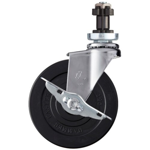 ハンマー パイプ差込み旋回式ゴム車輪(ローラーベア